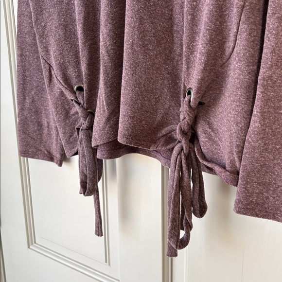 Sadie & Sage Heathered Purple Knit Top with Tie Large - Picture 4 of 6